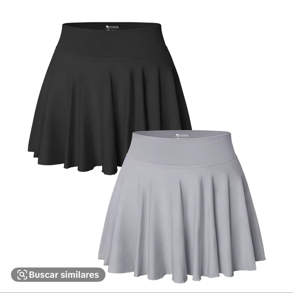 Women's Black and Gray Skirt Set